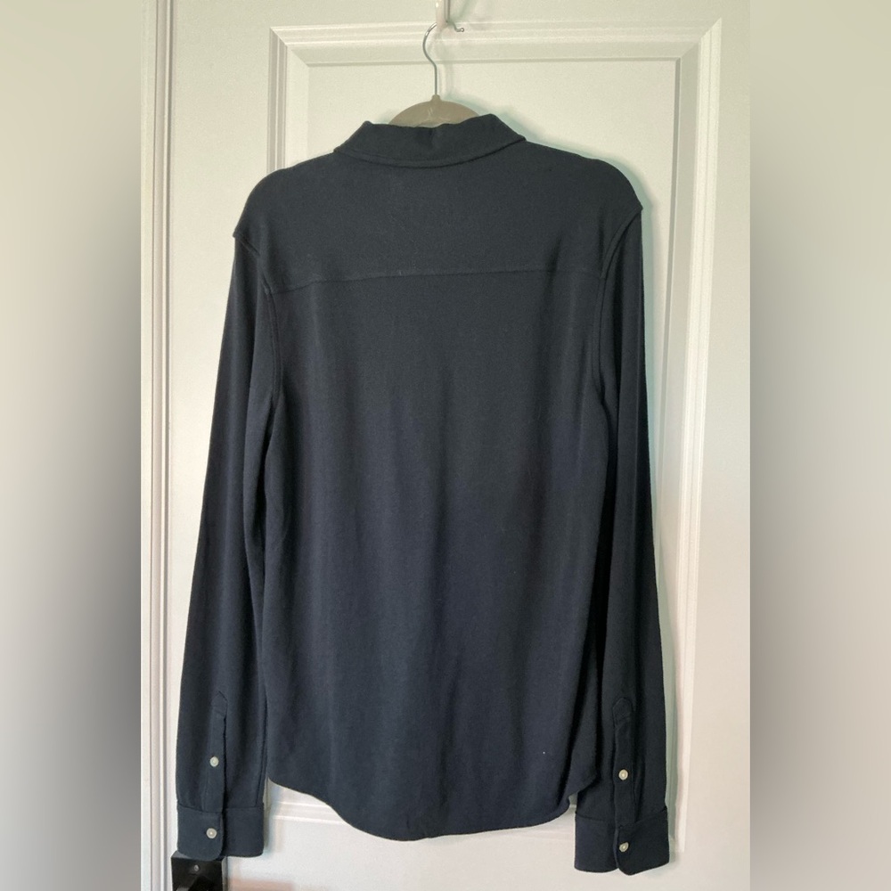 Everlane Men’s The Long-Sleeve Pique Button Down Shirt Navy Blue NWT (Size S) - Picture 2 of 8